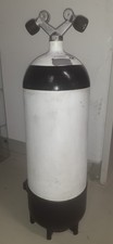 Tauchflasche Stahl 15 Liter Pressluft Doppelventil TÜV 11/2027