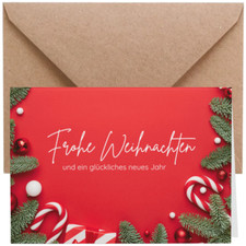 ZETTMANN® 20er Premium Weihnachtskarten mit Umschlag Set - Weihnachtskarten rot