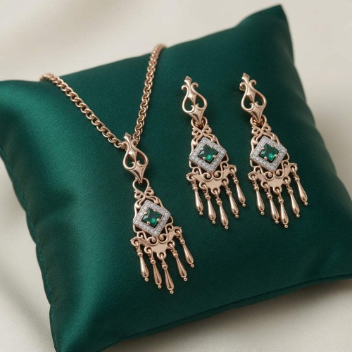 Schmuckset grüne natürliche - schmuckset,