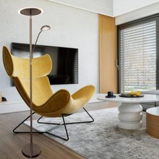 Stehlampe Standleuchte Esszimmerlampe Deckenfluter Glas 2 flammig LED H 180 cm