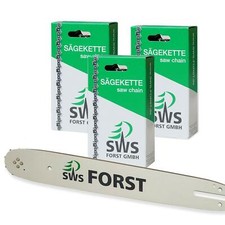 35cm SWS Forst Schwert Set mit 3 Sägeketten 3/8 52TG 1,3mm p.f. Husqvarna 335XPT