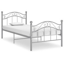 Bett Grau Metall 90x200 cm