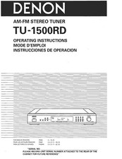 Bedienungsanleitung-Operating Instructions für Denon TU-1500 RD 