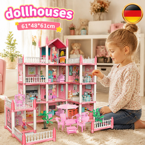 Puppenvilla mit möbeln - puppenvilla,