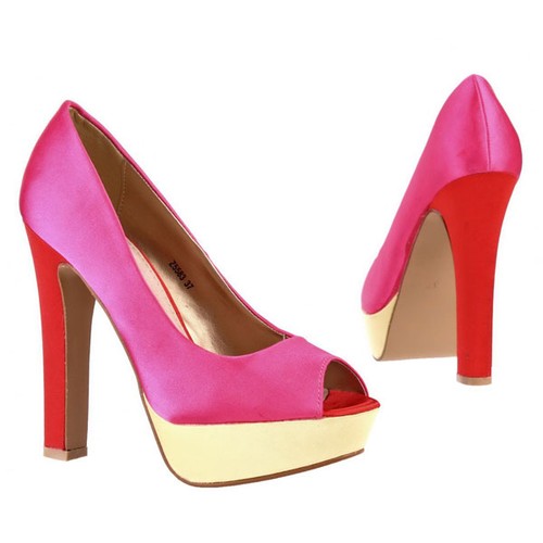 Pinke satin peeptoes belle - pinke,