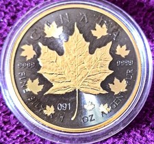 1oz Silber Maple Leaf Golden Leafes Edition 2022 Canada, ohne Zubehör!