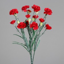Künstlicher Nelken Blumenstrauß, Rot, 50 cm Länge, Dekorative Blume Nelkenbusch