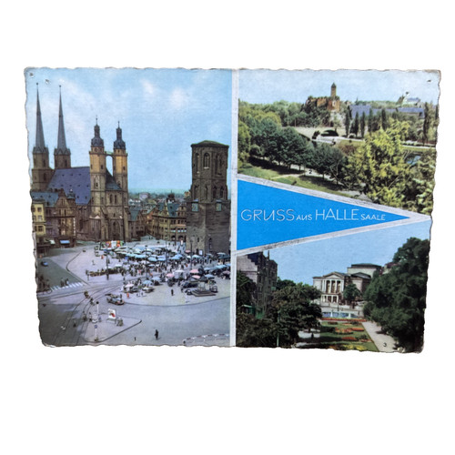 Postkarte halle markt - halle,