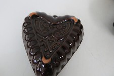 Kuchenform - Zierform -  braun -  Herz --  Keramik -  zum Backen oder Deko 