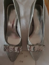 Pumps Silber Glitzer Schleife