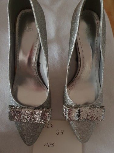 Pumps silber glitzer schleife - pumps,