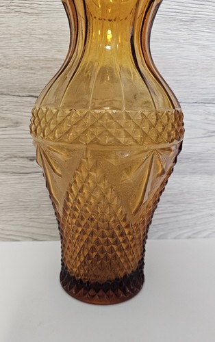 Vintage glas vase bernstein - vase,