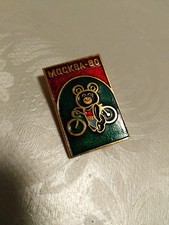 UdSSR  OLYMPIA MOSKAU 1980  MISCHKA-BÄR  Metall 2 x 3 cm