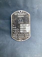 DDR MZ ES250 1961 Typenschild Schild - no Doppelport ES 175 ES300 [3871-2]