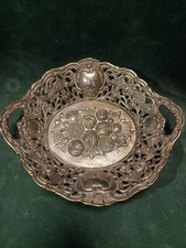 Silberfarbene Deko Obstschale, Material Unbekannt! Aus Nachlass