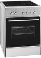 Exquisit ECM 6-4 BZ Inox EEK: A Elektro-Standherd, Glaskeramik, 60 cm breit, Gri