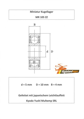 10x kugellager 105 zz - kugellager,