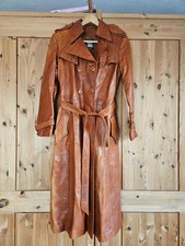 Trenchcoat, Marke 'CUIR DE LUXE', Echtleder, braun, YOUNG LADY