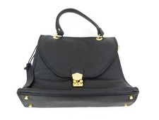 Picard Damen Tasche Handtasche Henkeltasche Leder schwarz Vintage 80er (EB)