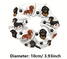 😍2er Set Dackel Dachshund Teckel Motiv Haargummi Haarband  Zopfgummi Scrunchie