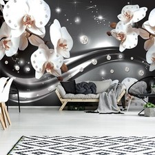 Vlies Fototapete 3D EFFEKT Blumen Abstrakt Orchidee Schlafzimmer DIAMANT Vinyl