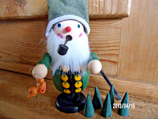 Weihnachtsdeko Volkskunst Räuchermännchen +5 Räucherkerzen Vogelfänger neu 13cm