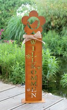 Deko Garten Rost Willkommen