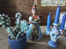 LUPITA DOLL NAVARRO, CANDLES ZUCKERSCHÄDEL KAKTUS blau