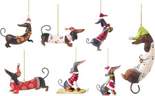 7er Set Dackel Weihnachtsbaum