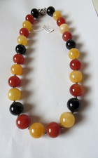 Schöne Onyx,Karneol,Calcit Kette mit Federringverschluß Länge Ca.50,0 cm.