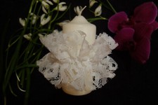Kerzenschmuck Tropfschutz  Kommunion Taufe weiß(D3,5-5cm)
