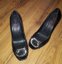 MISS SIXTY | Pumps | schwarz silber silver | 39 |  Leder |Peeptoe high heels