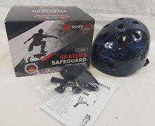 SKATEWIZ Skaterhelm Damen BMX Leichter Skate Helm Fahrradhelm Frauen Größe L Sch