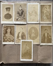 Japan Meiji Era CDV Celebrities Royals Prince Lot Of 9 Carte De Visite 1890s