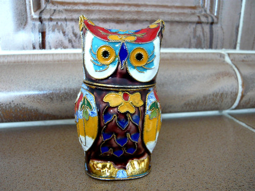 Cloisonne eule dose figur - eule,