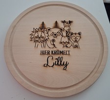 Rundes Holzbrett,  Schneidebrett, Frühstücksbrett 