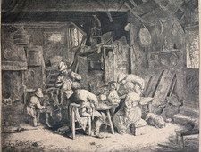 Adriaen van Ostade, Das Frühstück, Godefroy 50 V. Zustand. 1664 