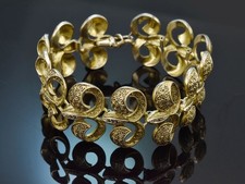 THEODOR FAHRNER ARMBAND AUS VERGOLDETEM SILBER 925 MIT MARKASITEN UM 1930