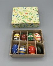 8x hübsche original Erzgebirge Ostereier Holzeier alt DDR  #6000