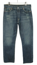 Levi's 501 Herrenjeans W36/L34 Gerades Bein Whiskers Gebleichtes Denim Blau