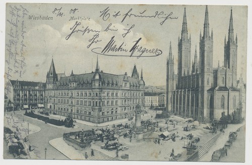 Wiesbaden marktplatz - ak,