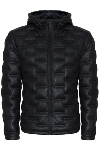 Herren puffer leder - herren, bikerjacke