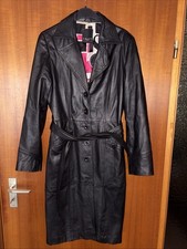 Amisu Ledermantel schwarz Gr