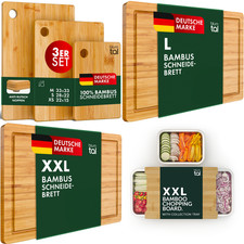 Blumtal Schneidebretter in verschiedenen Größen aus Bambus - als Set/mit Schale