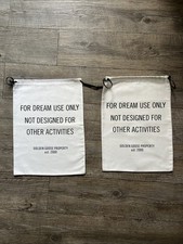 2 x Golden Goose Staubbeutel Schuhbeutel Kordelzug Stoff weiß 29 cm x 39 cm, Neu