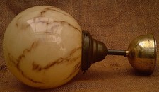 alte LAMPE HÄNGELAMPE DECKENLAMPE  GLASKUGEL