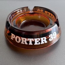 Sammler Aschenbecher aus Bernsteinglas MAGNIER / BIER PORTER 39 / 1980er Jahre