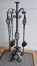 Kaminbesteck, handgeschmiedet, massiv, Unikat, Eisen - TOP