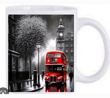 London Rot Bus Becher
