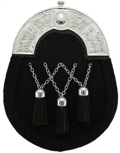 Cross chain leder sporran - chain,